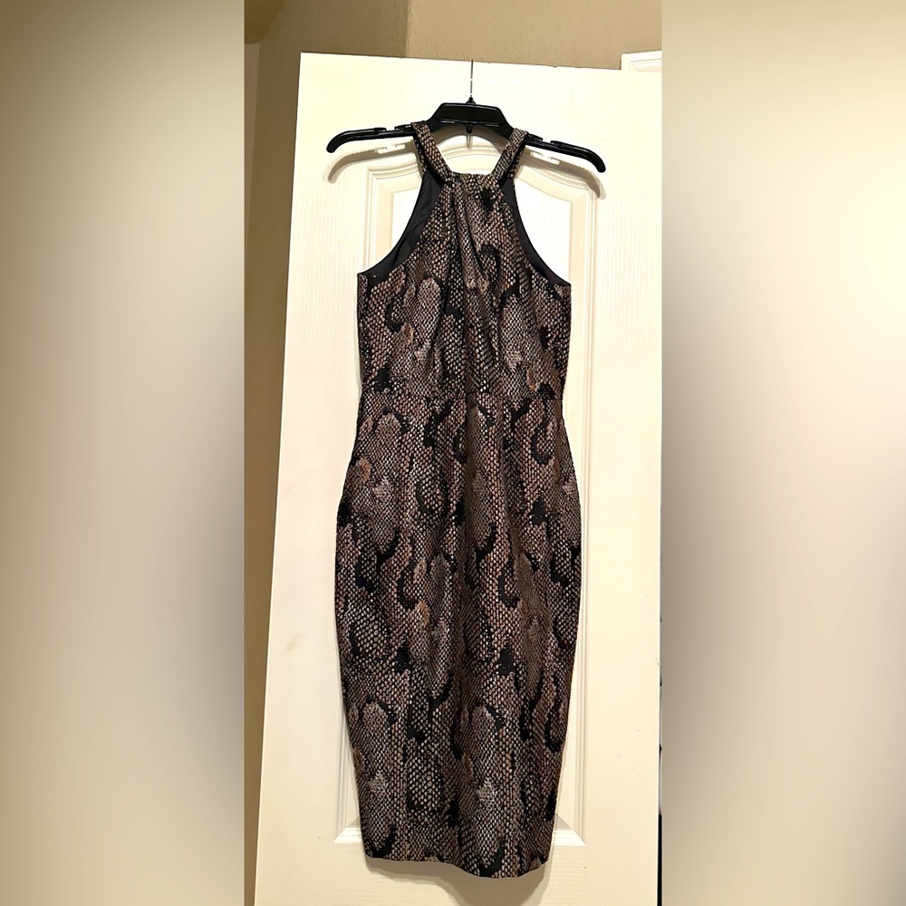H and M snake print halter dress
